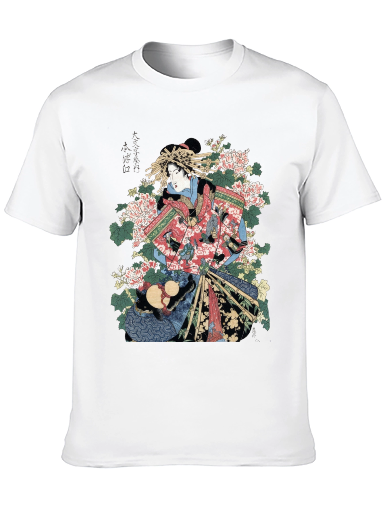 Ukiyo-e Geisha Graphic Tee - Mens Black T-Shirt