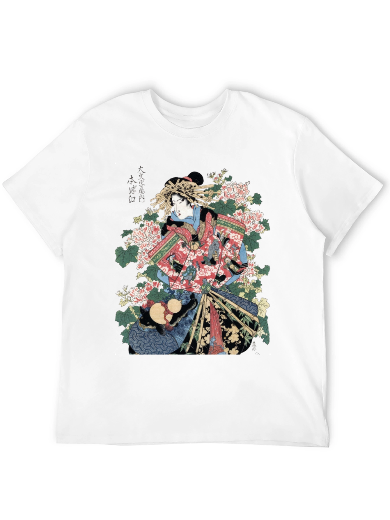 Ukiyo-e Geisha Graphic Tee - Mens Black T-Shirt