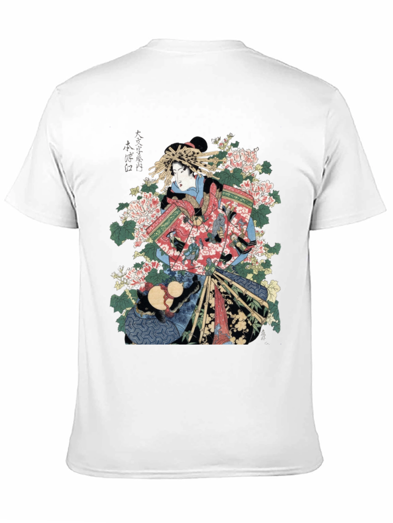 Ukiyo-e Geisha Graphic Tee - Mens Black T-Shirt