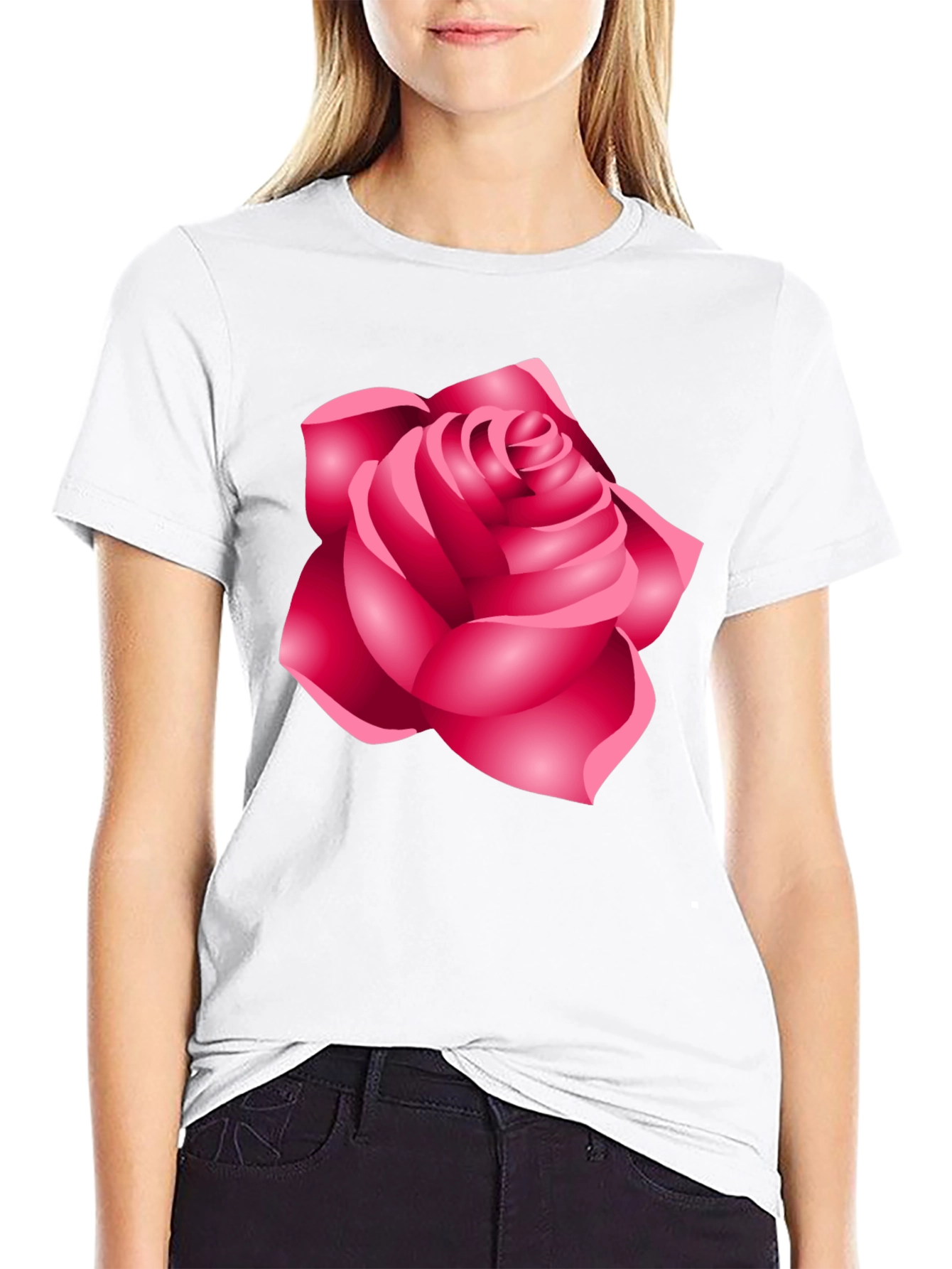 Rose Graphic Black T-Shirt