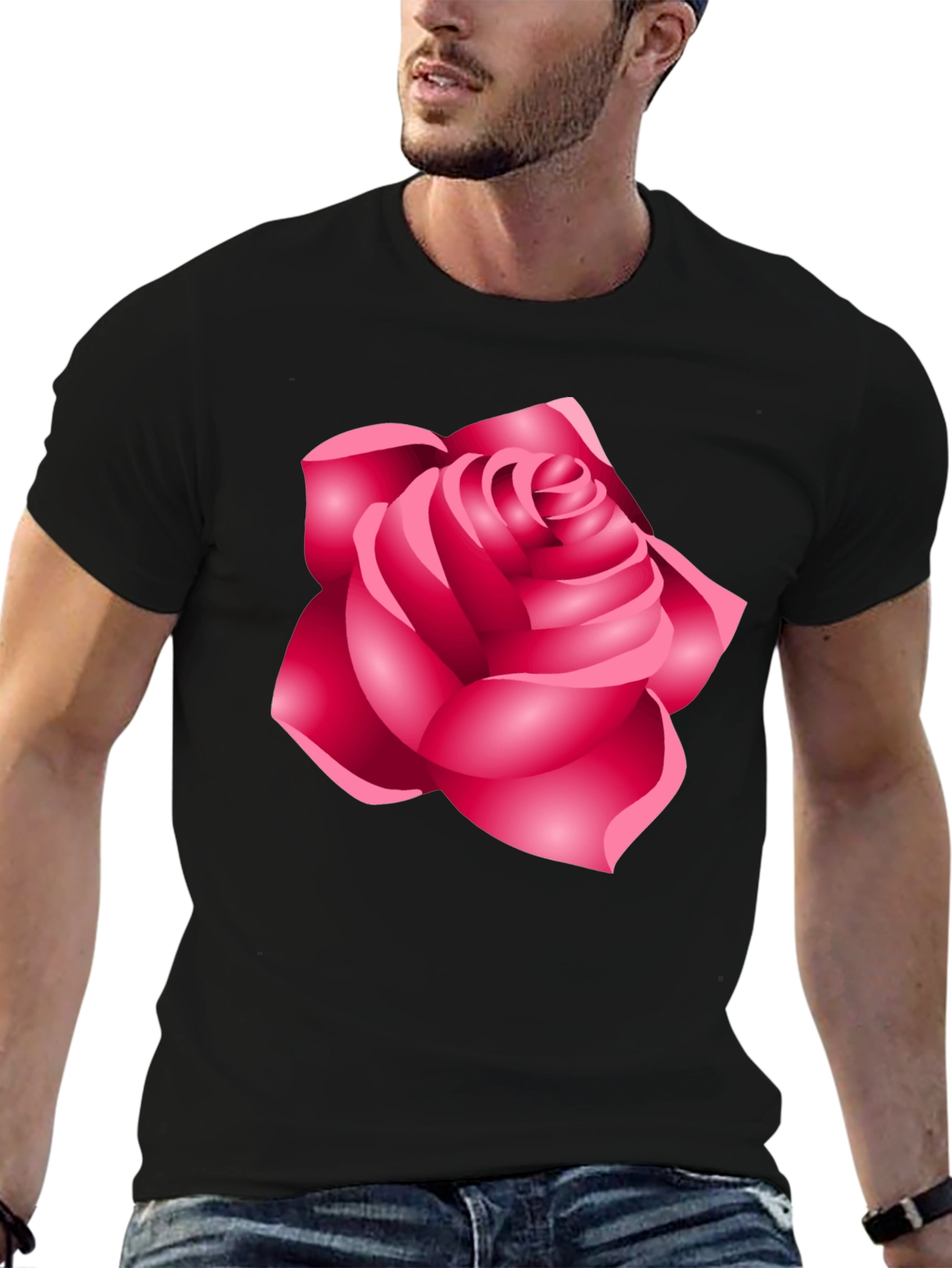 Rose Graphic Black T-Shirt