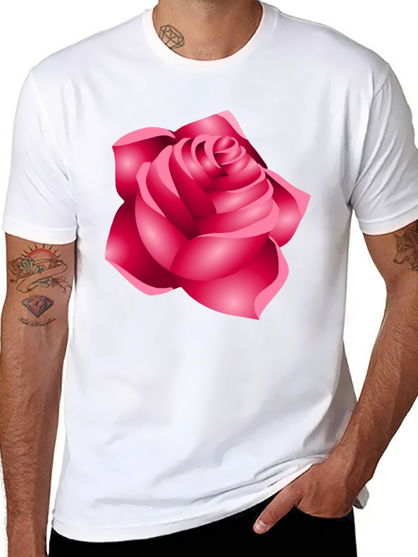 Rose Graphic Black T-Shirt