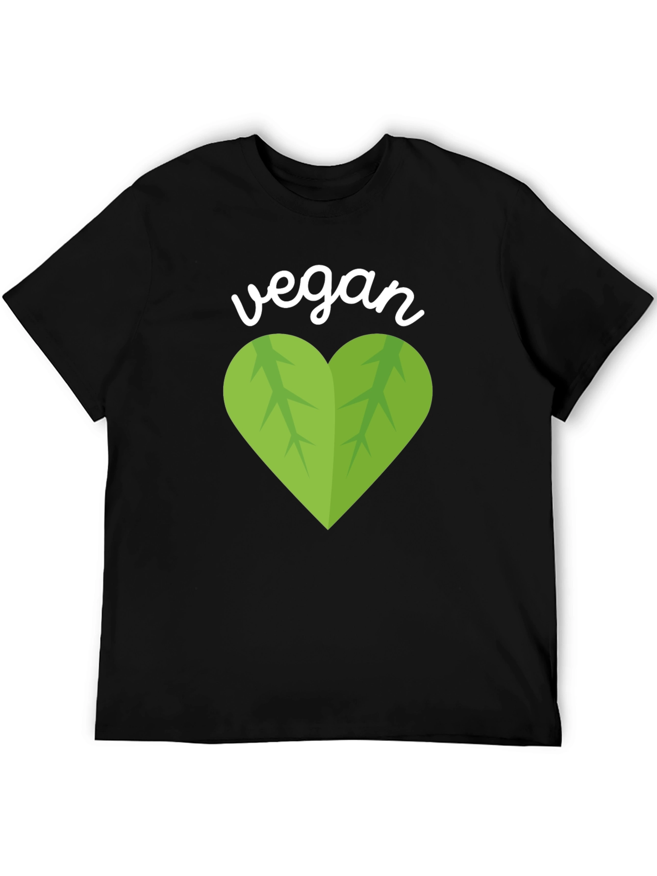 Vegan Heart Graphic T-Shirt - Black
