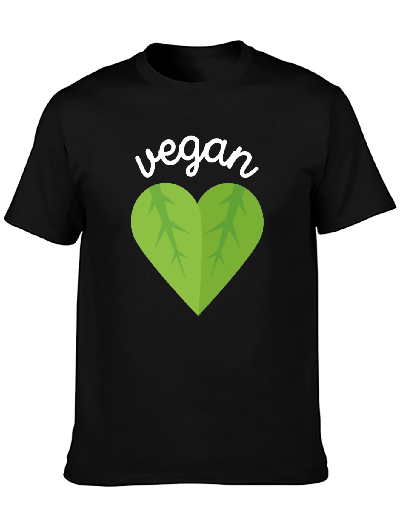 Vegan Heart Graphic T-Shirt - Black
