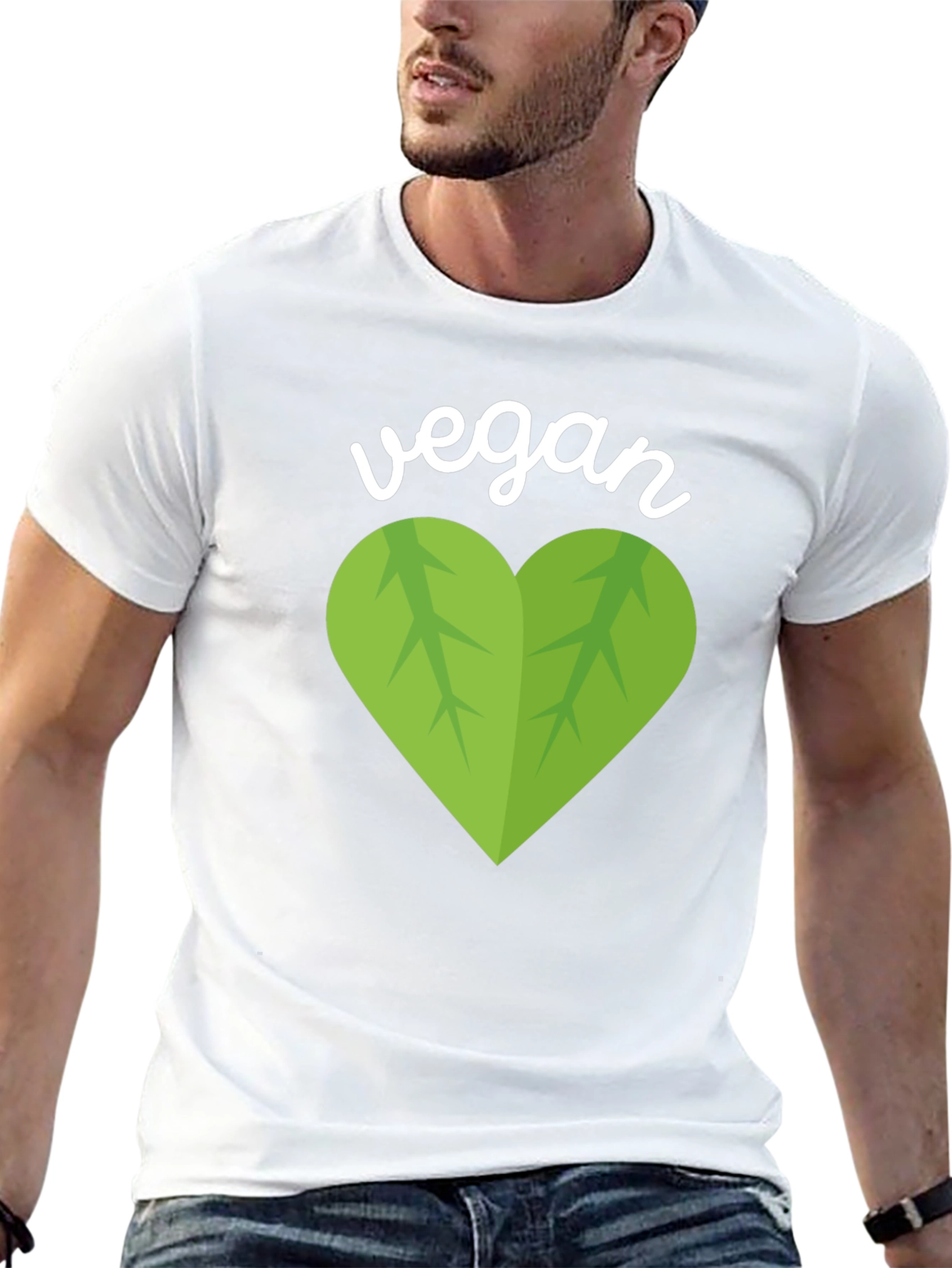 Vegan Heart Graphic T-Shirt - Black
