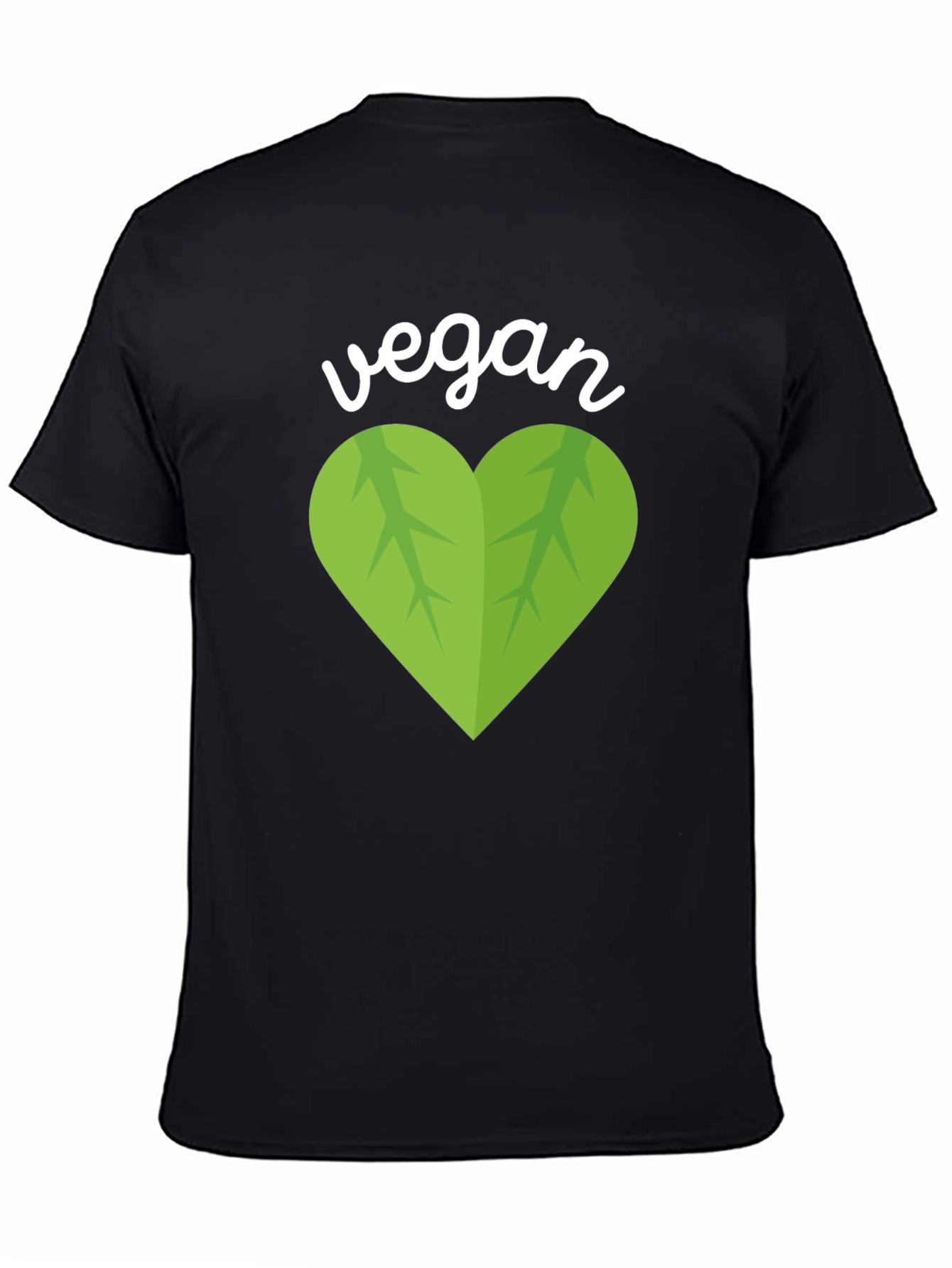 Vegan Heart Graphic T-Shirt - Black