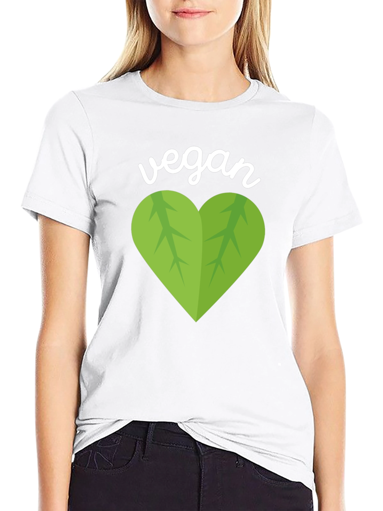 Vegan Heart Graphic T-Shirt - Black