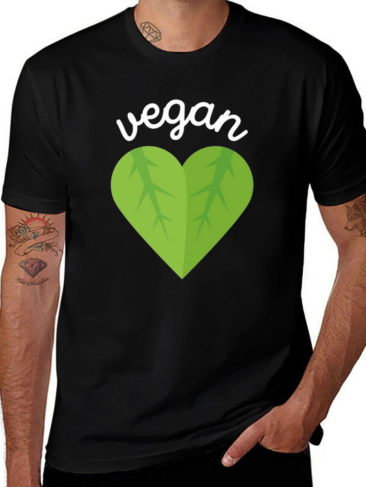 Vegan Heart Graphic T-Shirt - Black