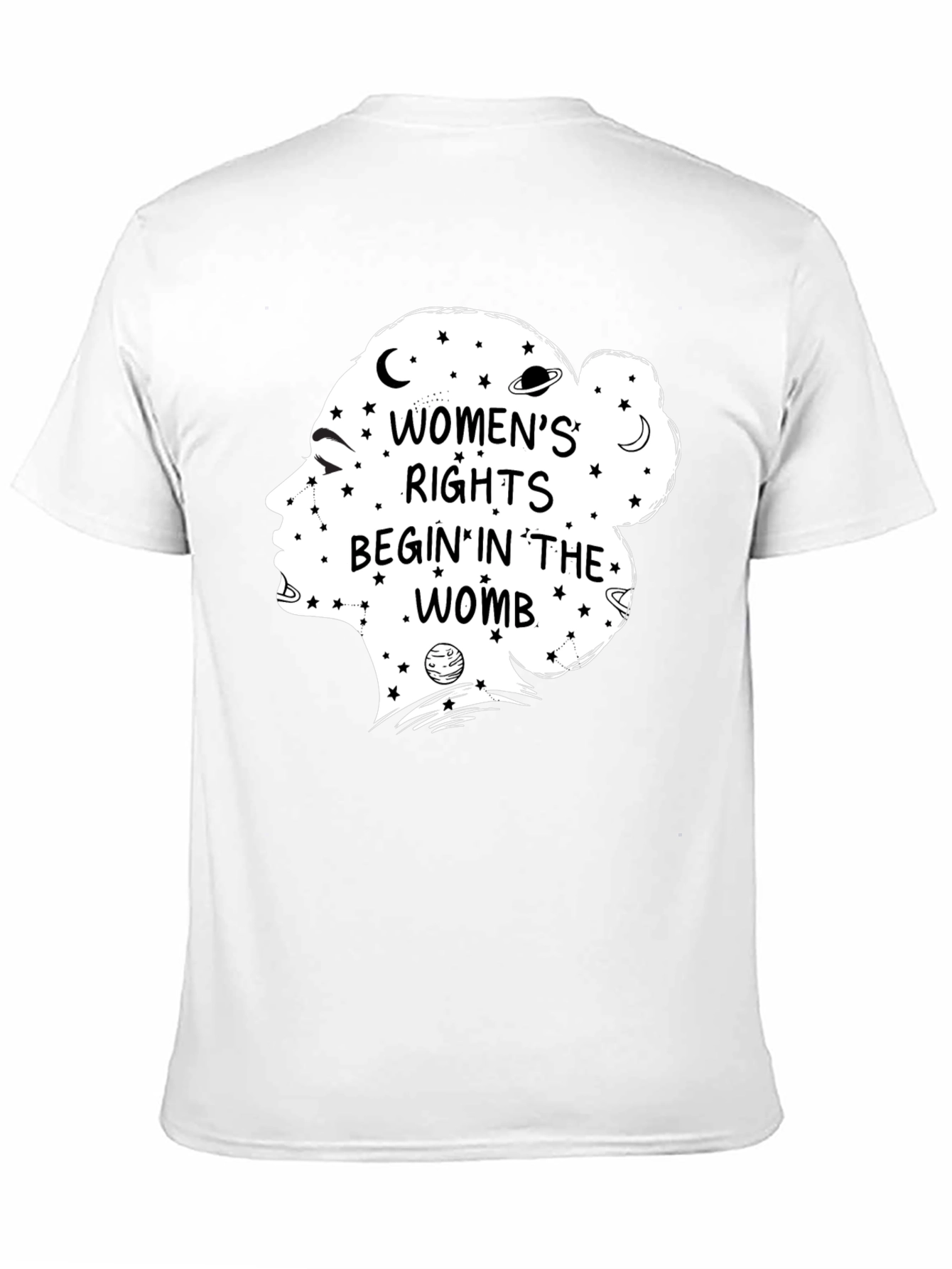 Womens Rights Begin in The Womb Black Graphic T-Shirt