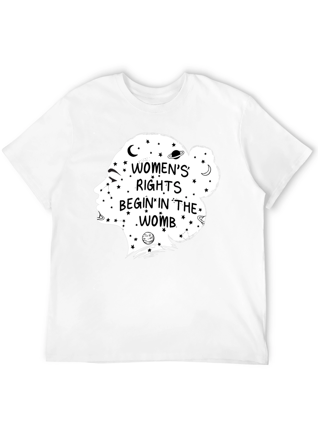 Womens Rights Begin in The Womb Black Graphic T-Shirt
