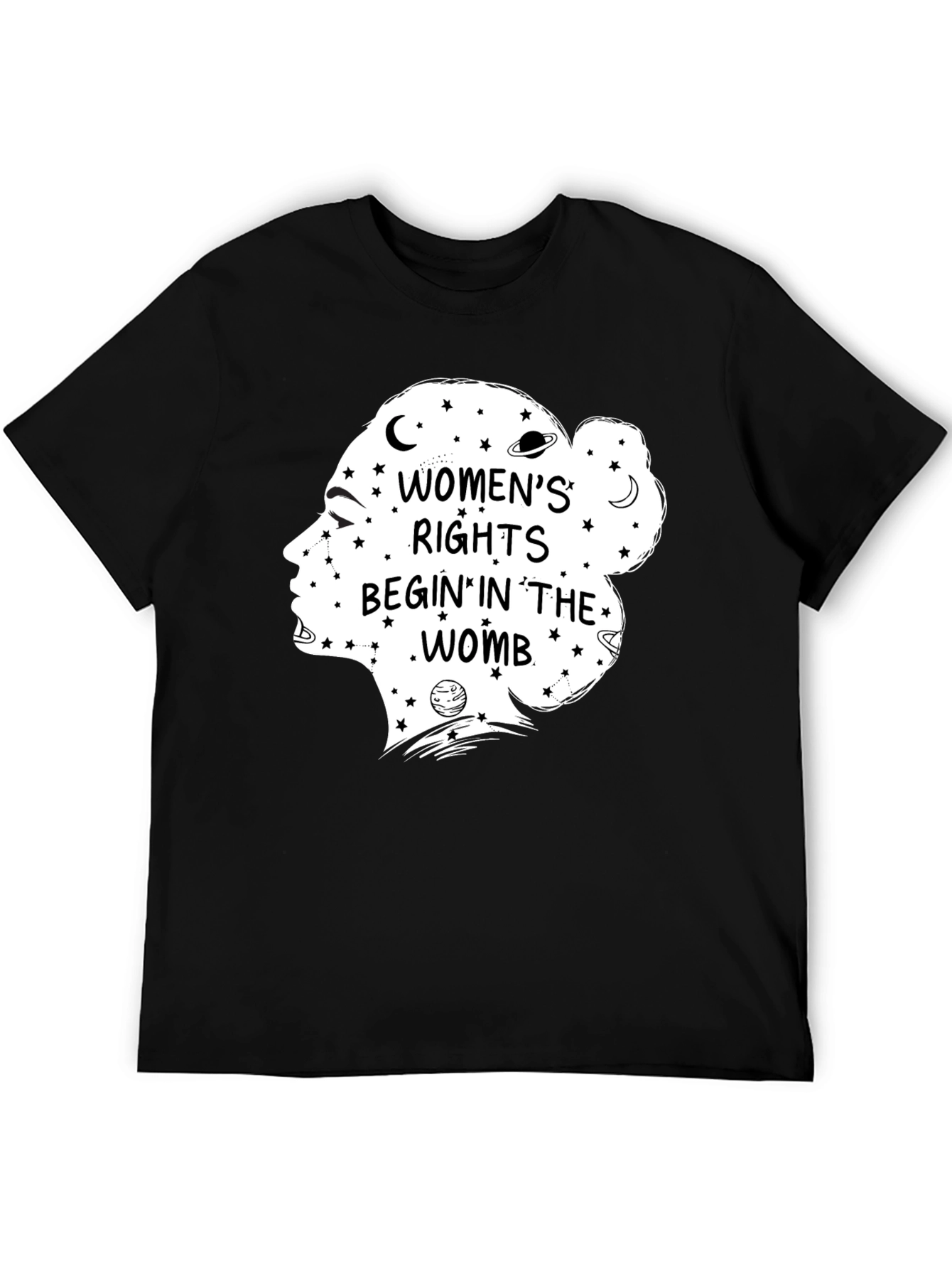 Womens Rights Begin in The Womb Black Graphic T-Shirt