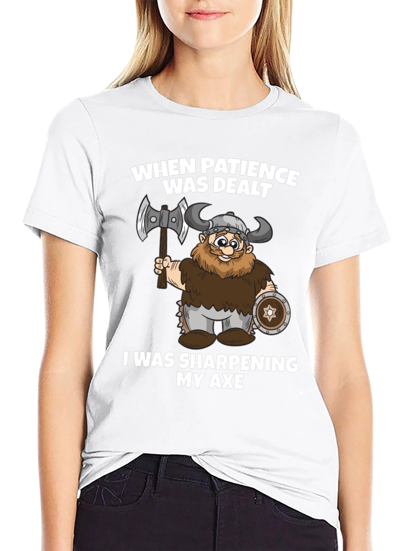 Viking Axe Sharpening T-Shirt - Patience Worn Out