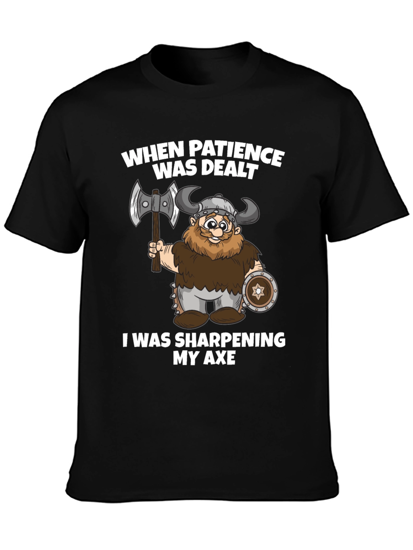 Viking Axe Sharpening T-Shirt - Patience Worn Out