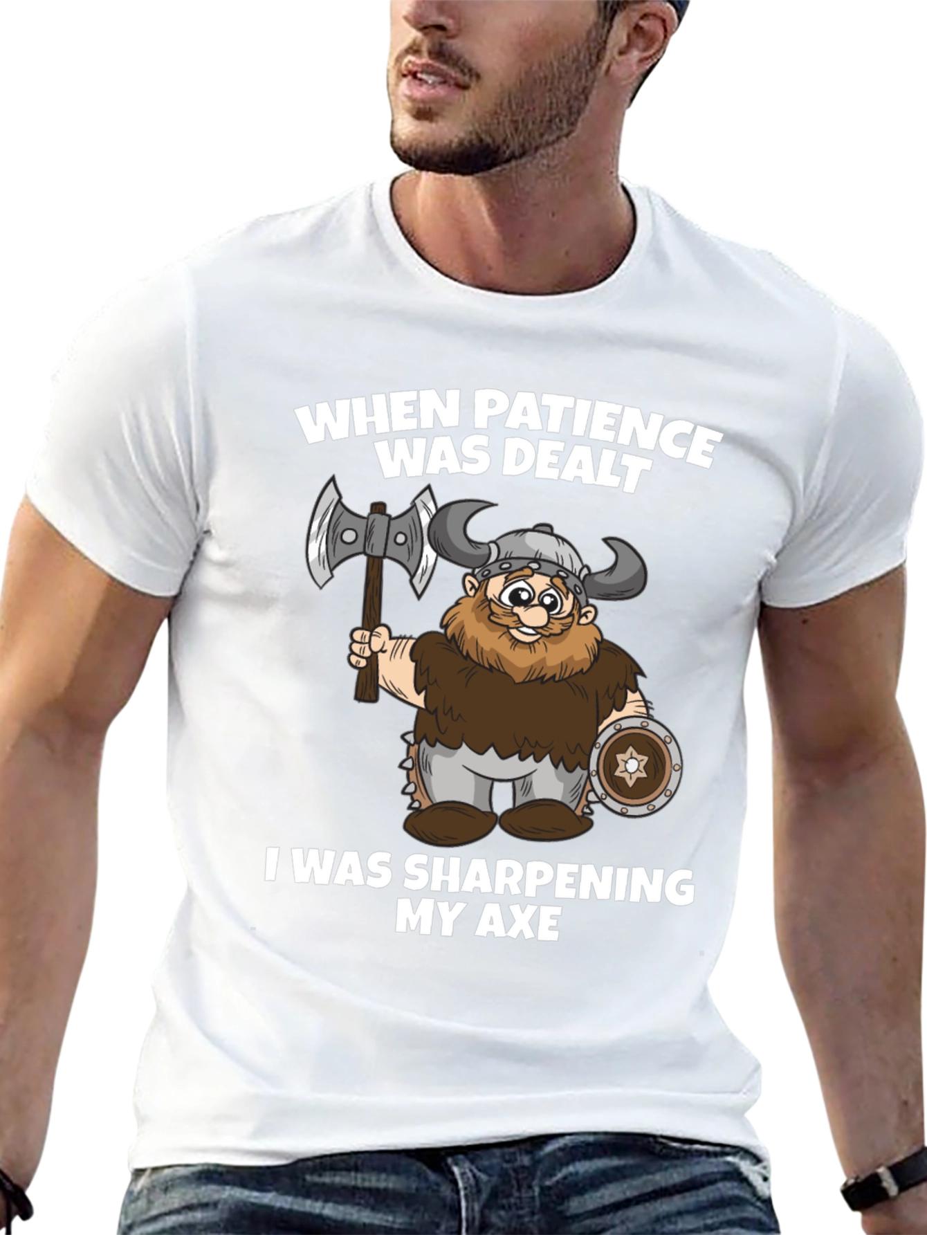 Viking Axe Sharpening T-Shirt - Patience Worn Out