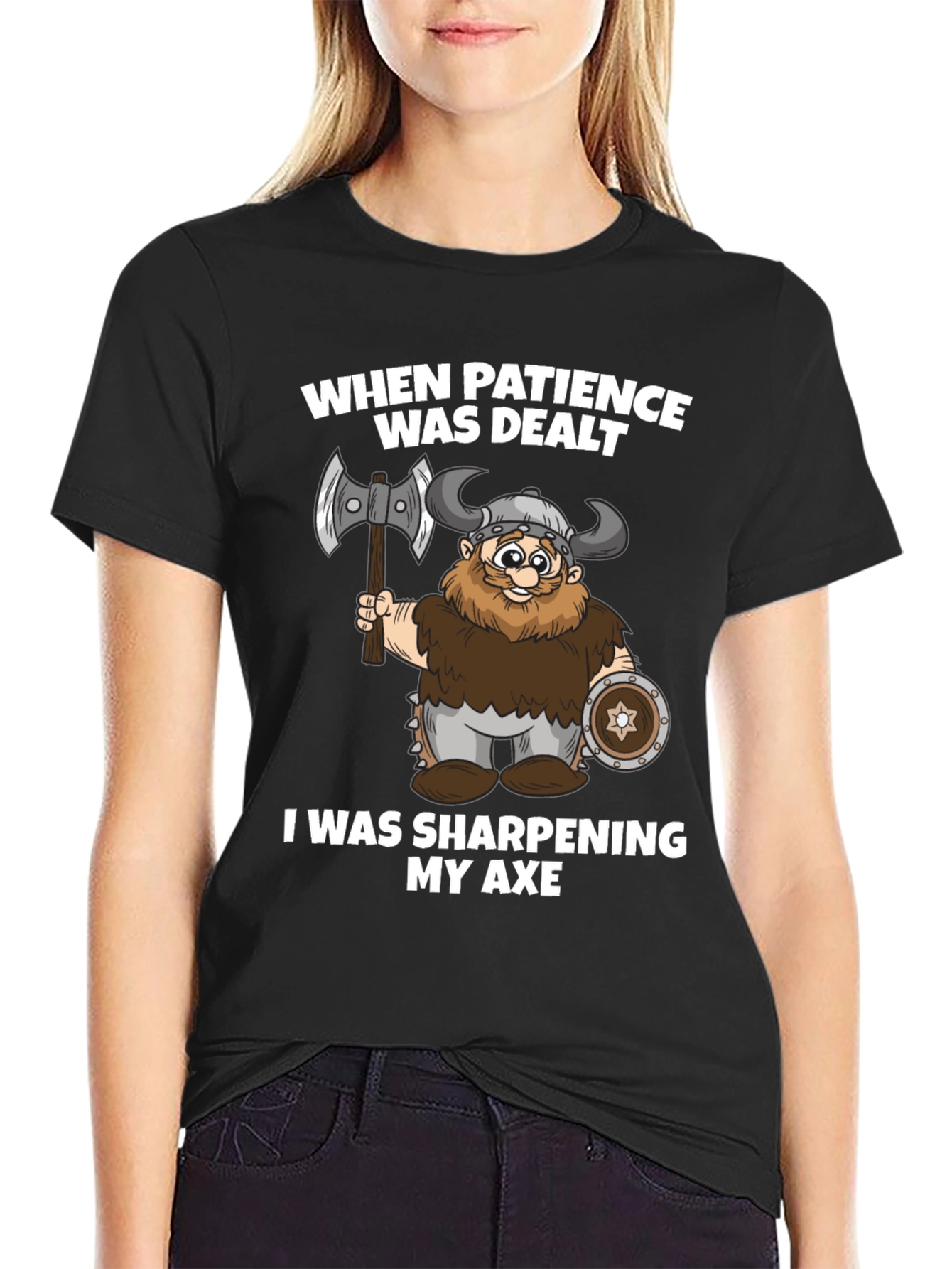 Viking Axe Sharpening T-Shirt - Patience Worn Out