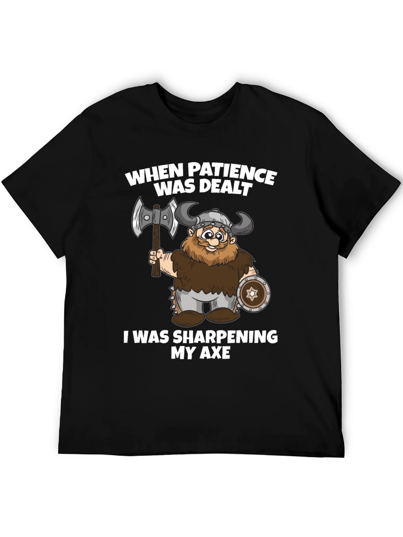 Viking Axe Sharpening T-Shirt - Patience Worn Out