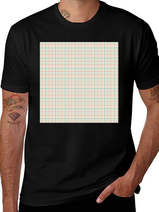 Trendy Black T-Shirt with Plaid Design