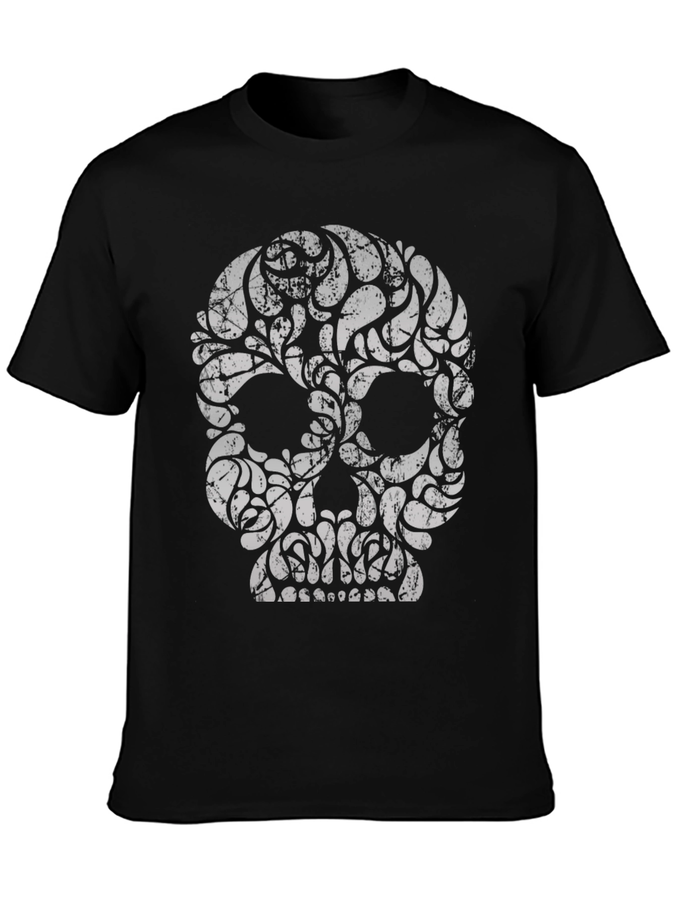 Skull Graphic Print Black T-Shirt