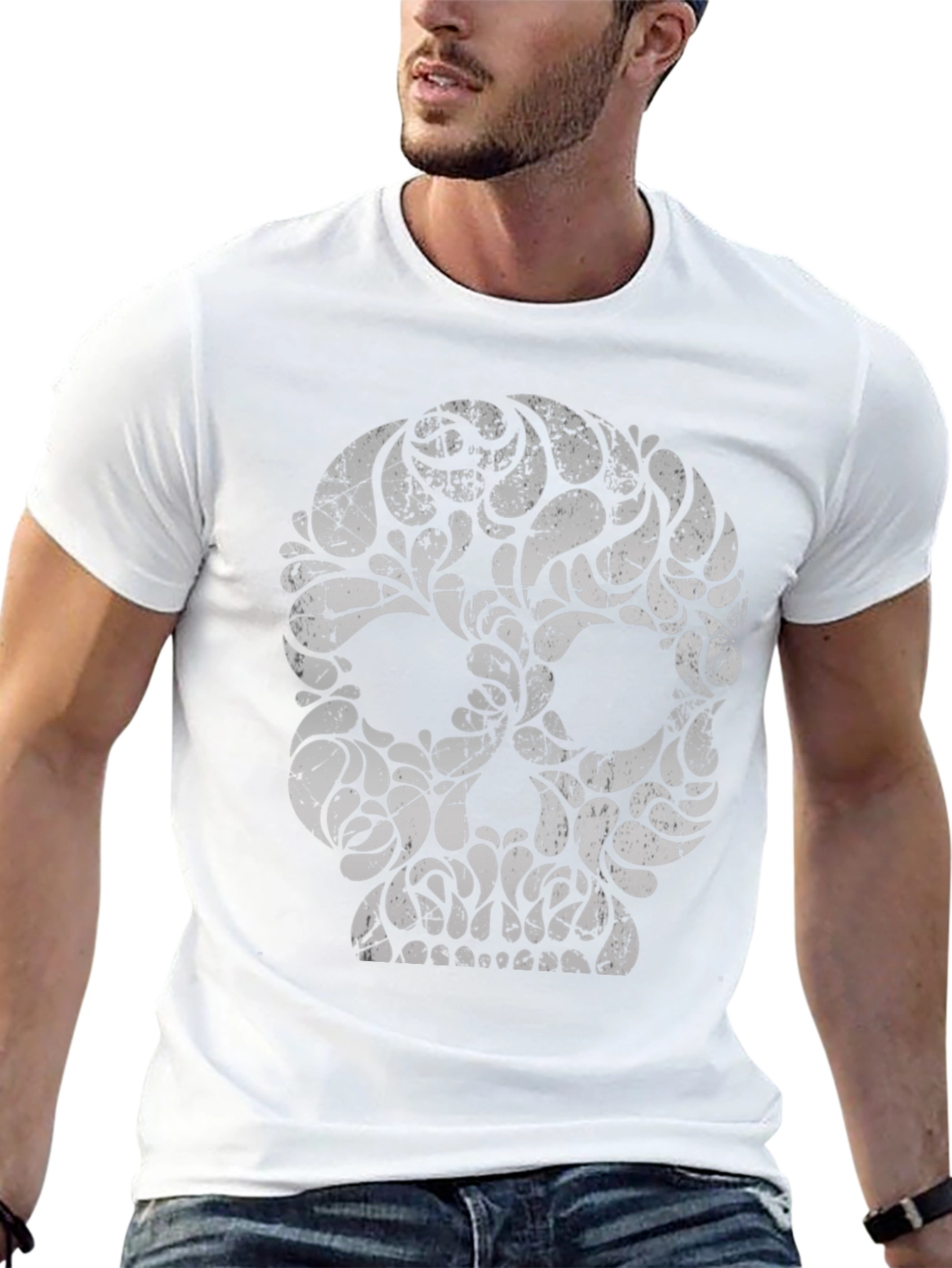 Skull Graphic Print Black T-Shirt