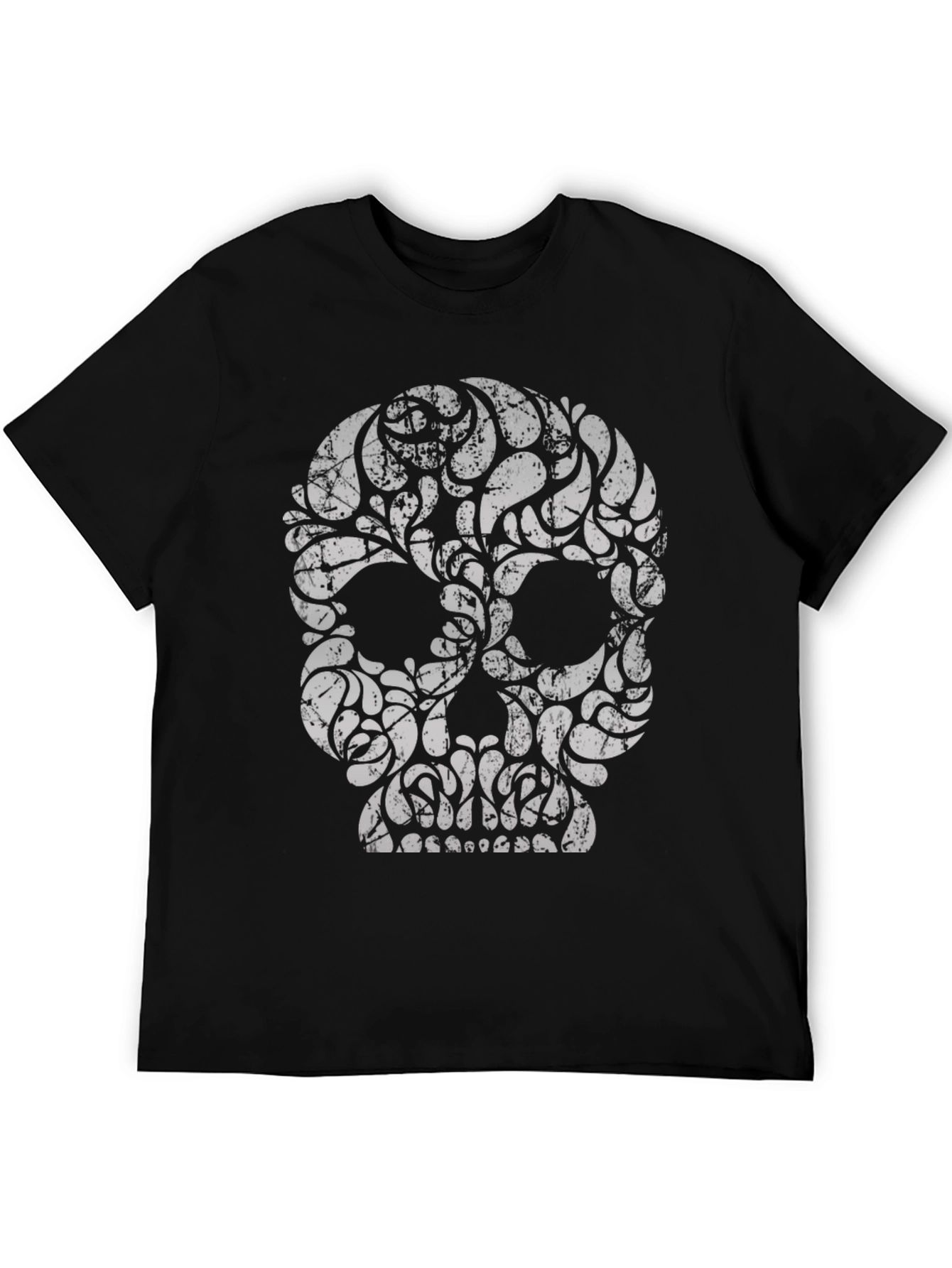 Skull Graphic Print Black T-Shirt