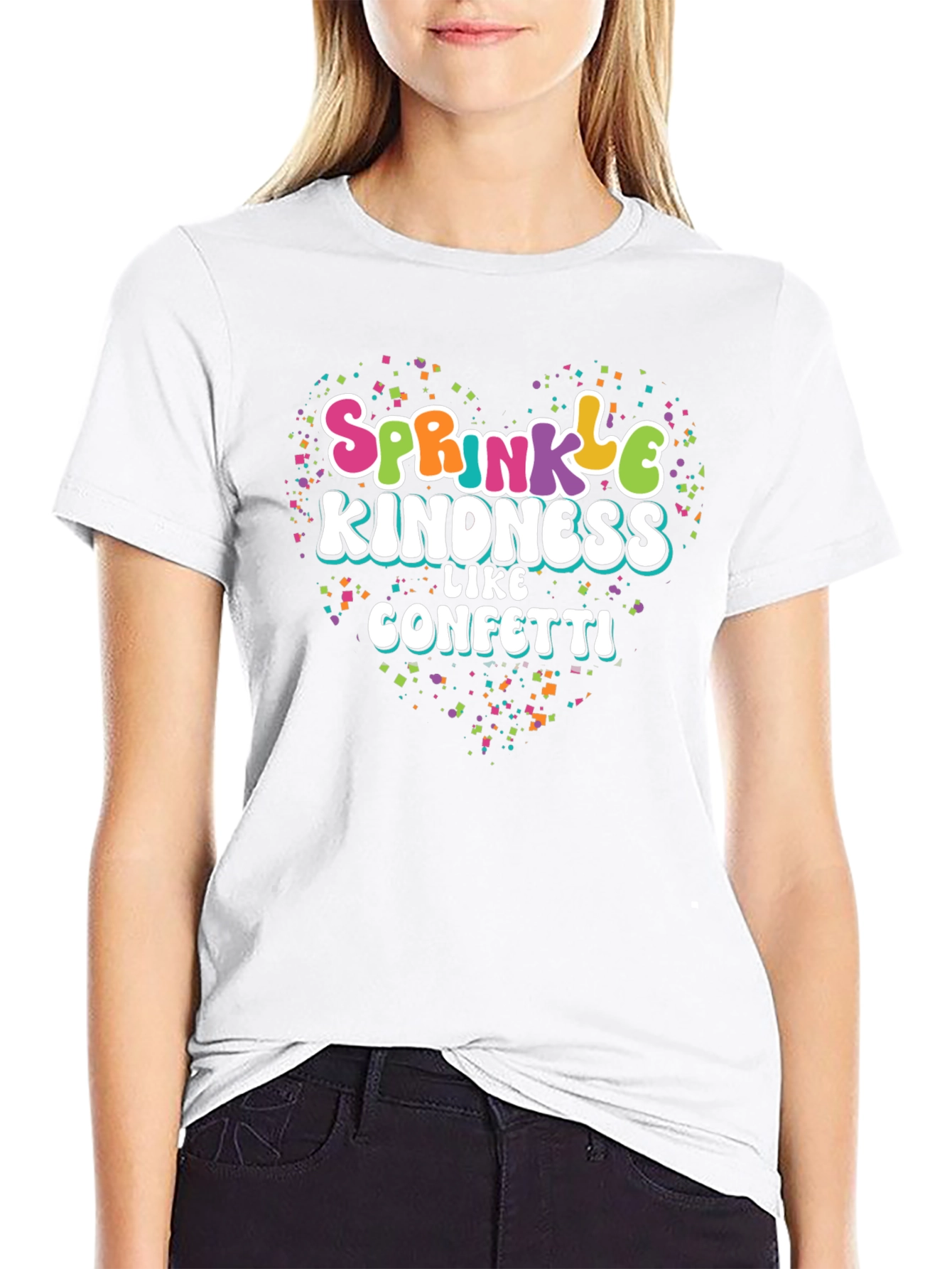 Sprinkle Kindness Like Confetti Black T-Shirt