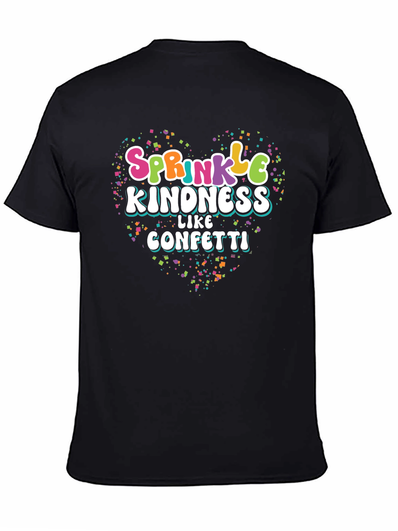 Sprinkle Kindness Like Confetti Black T-Shirt