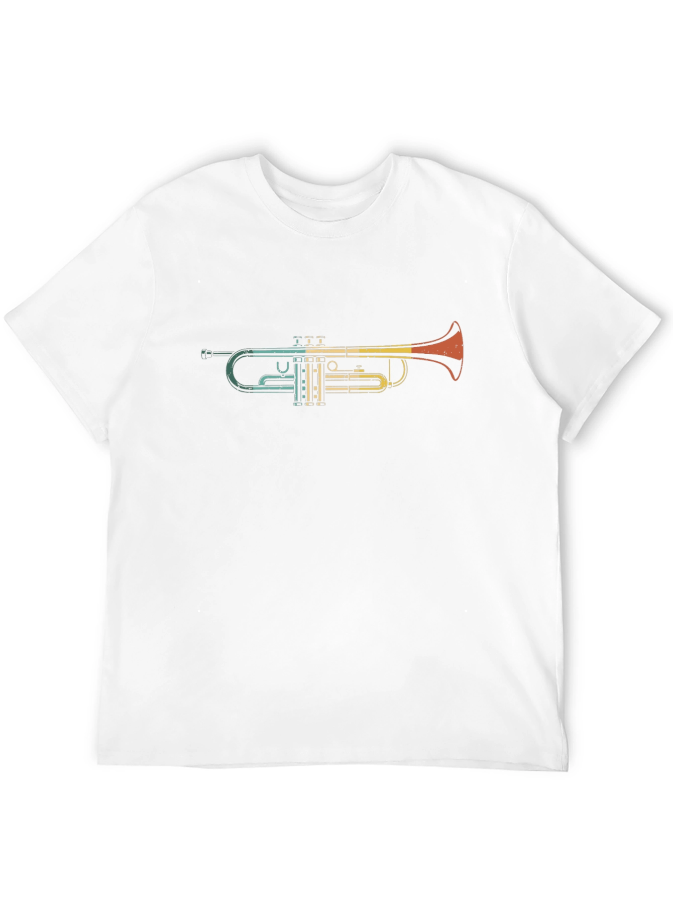 Retro Trumpet Graphic Tee - Black Cotton T-Shirt