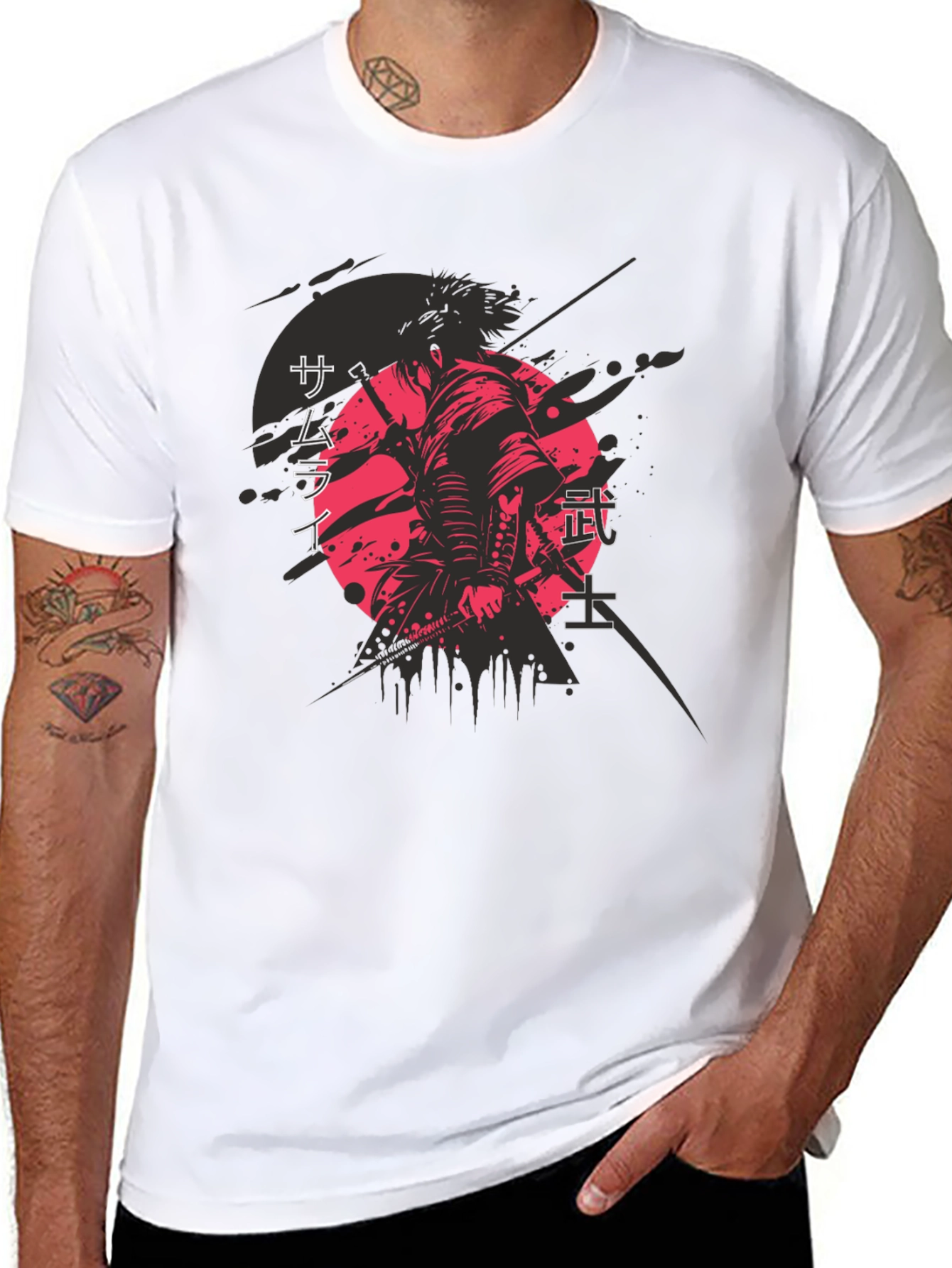 Samurai Graphic Tee - Mens Black T-Shirt
