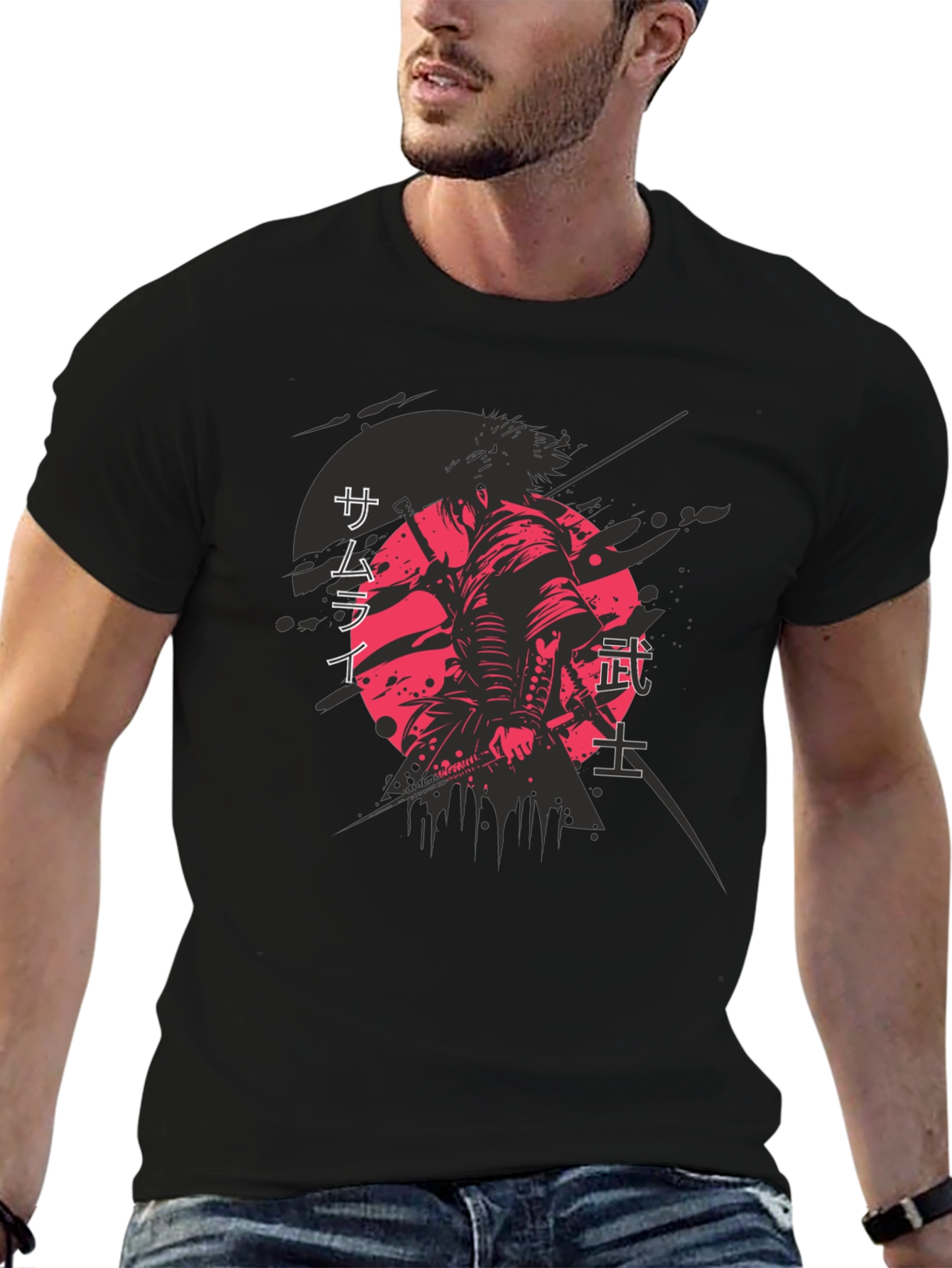 Samurai Graphic Tee - Mens Black T-Shirt