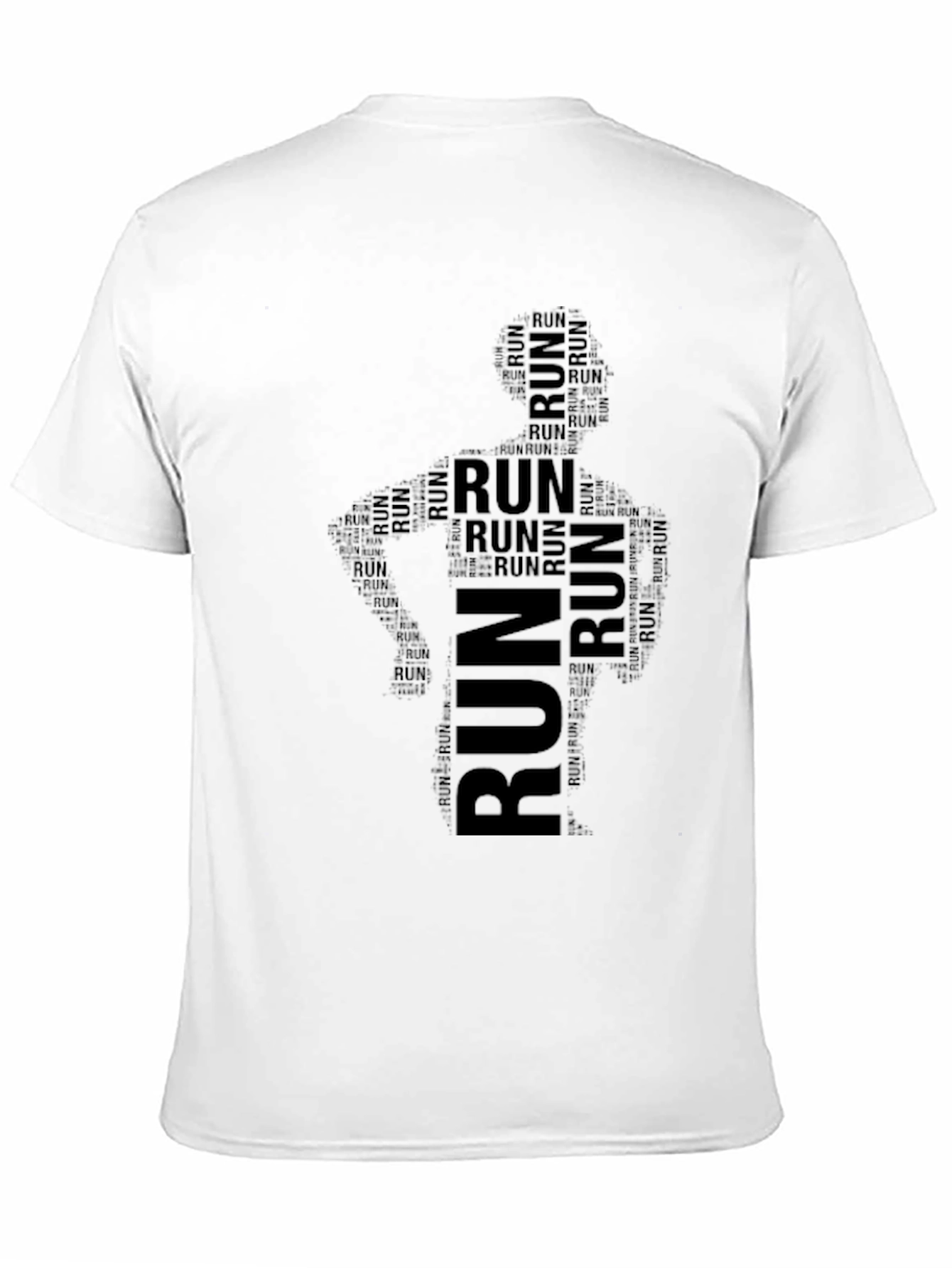 Run Word Art Black T-Shirt
