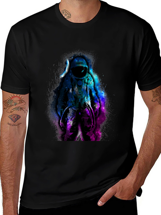 Astronaut Galaxy Graphic Black T-Shirt