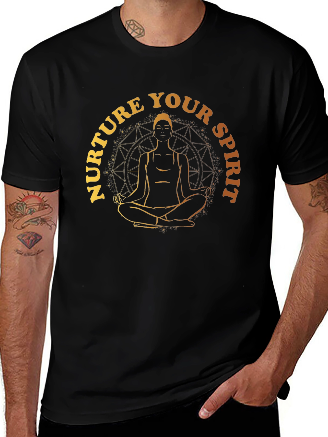 Nurture Your Spirit Graphic T-Shirt - Black
