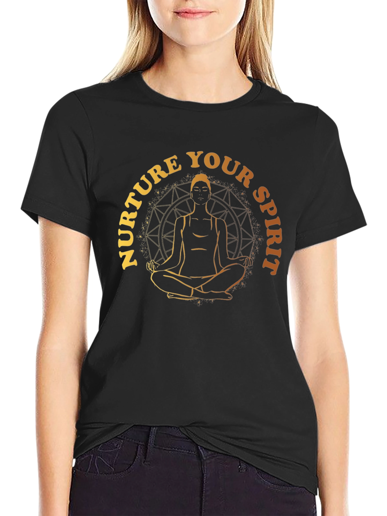 Nurture Your Spirit Graphic T-Shirt - Black