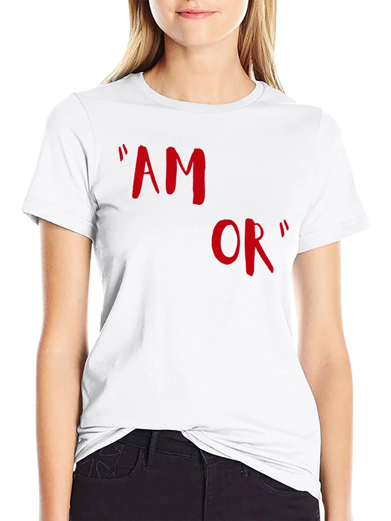 Amor T-Shirt - Stylish Red Graphic Tee