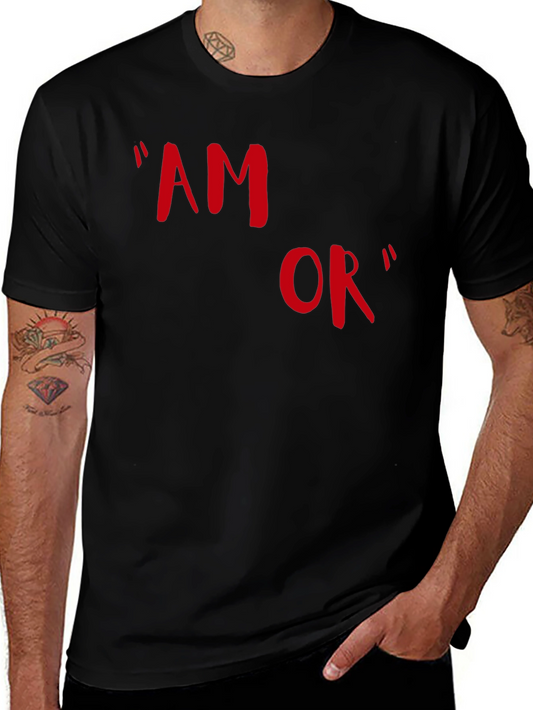 Amor T-Shirt - Stylish Red Graphic Tee