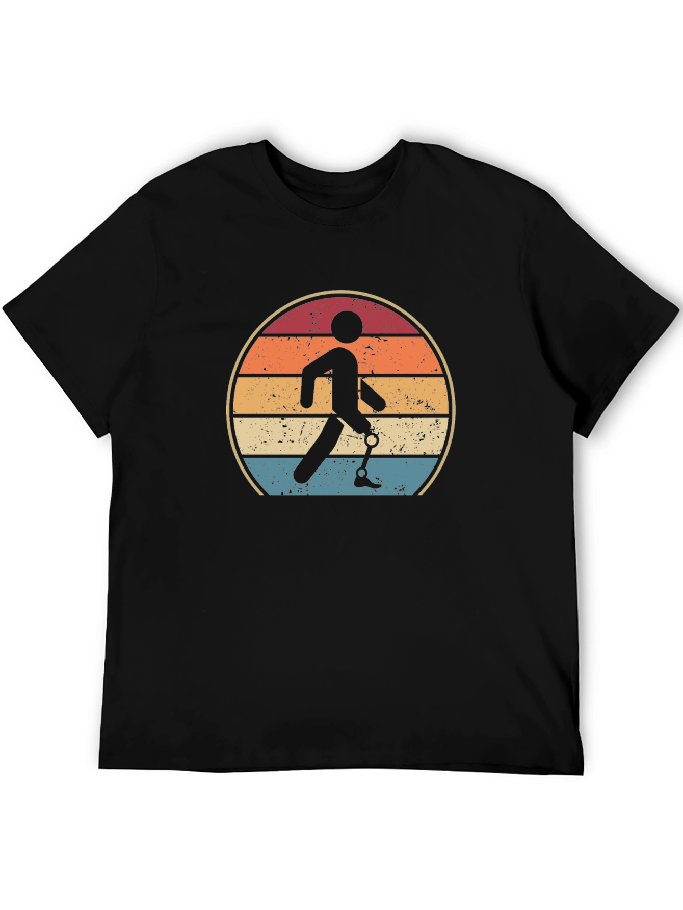 Retro Amputee Walking Sunset T-Shirt