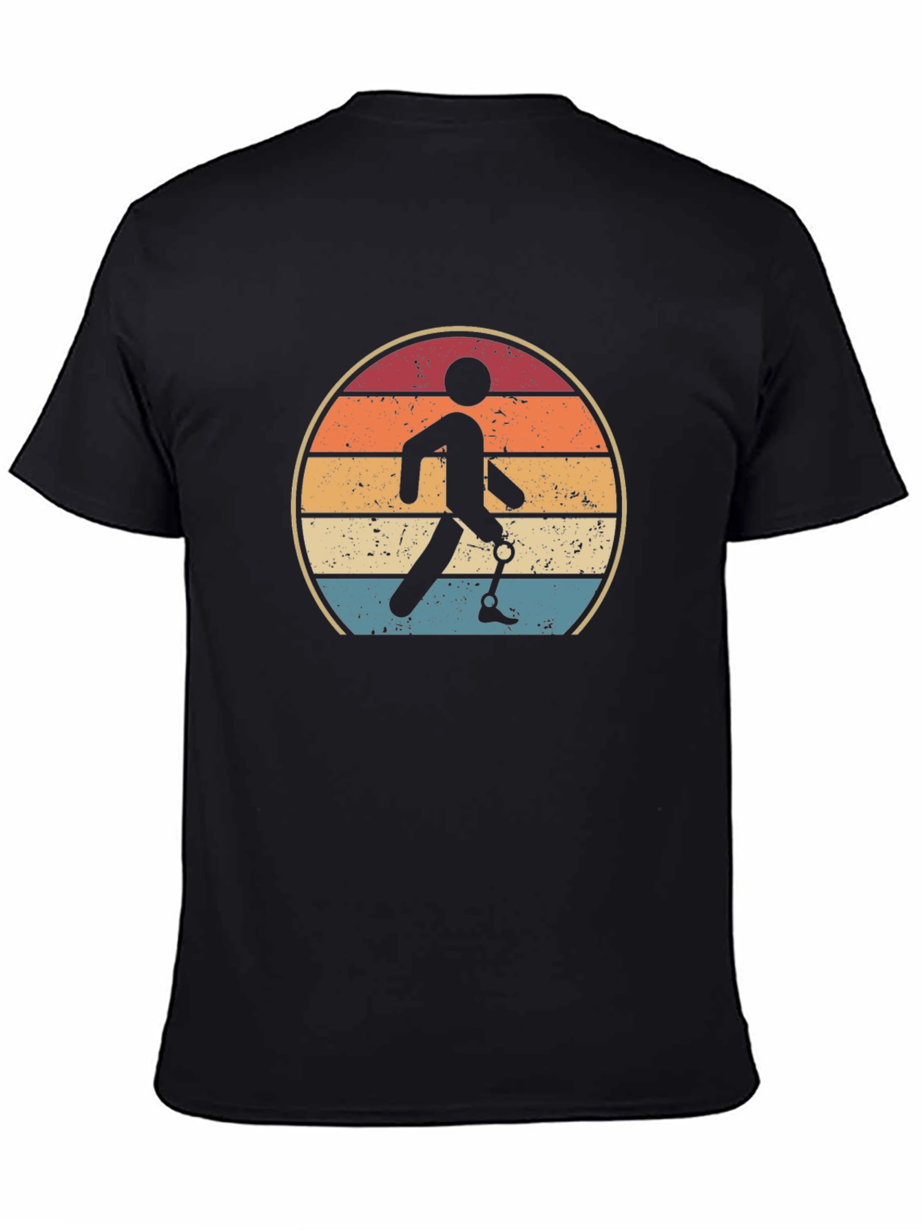 Retro Amputee Walking Sunset T-Shirt