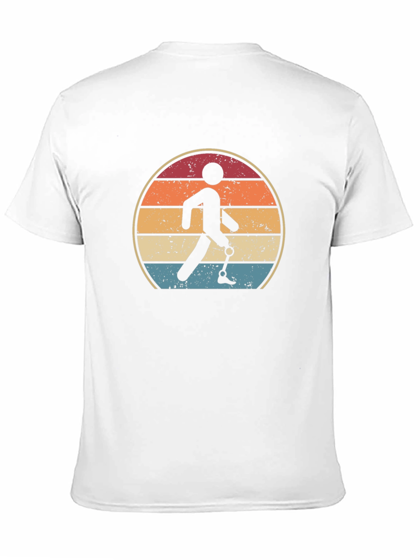 Retro Amputee Walking Sunset T-Shirt