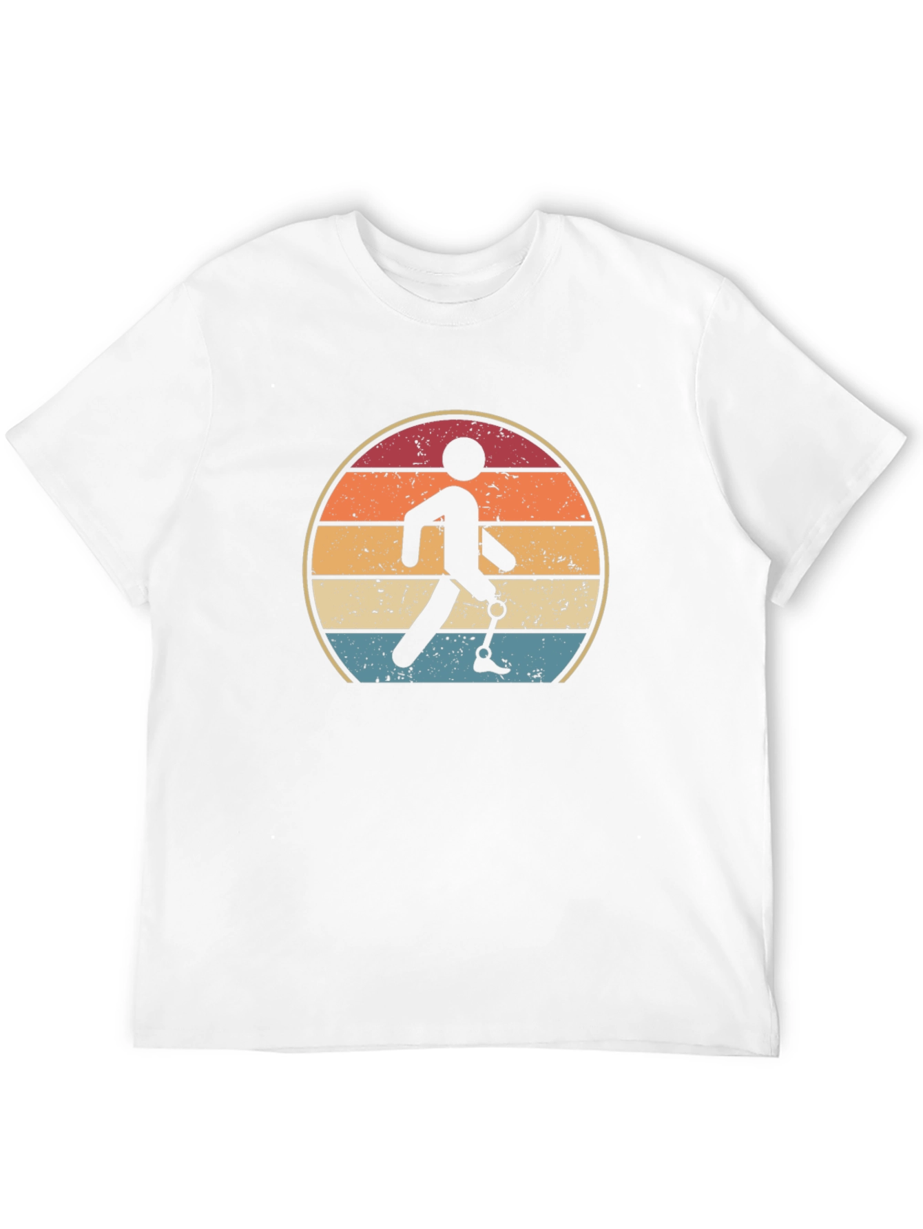 Retro Amputee Walking Sunset T-Shirt