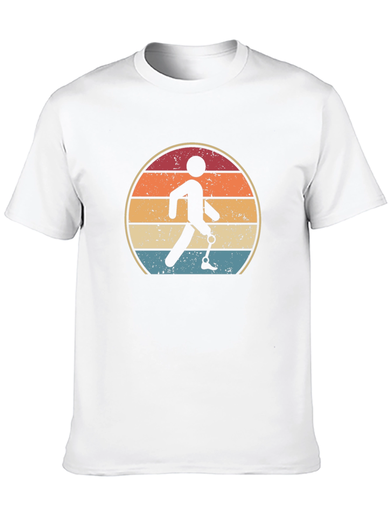 Retro Amputee Walking Sunset T-Shirt