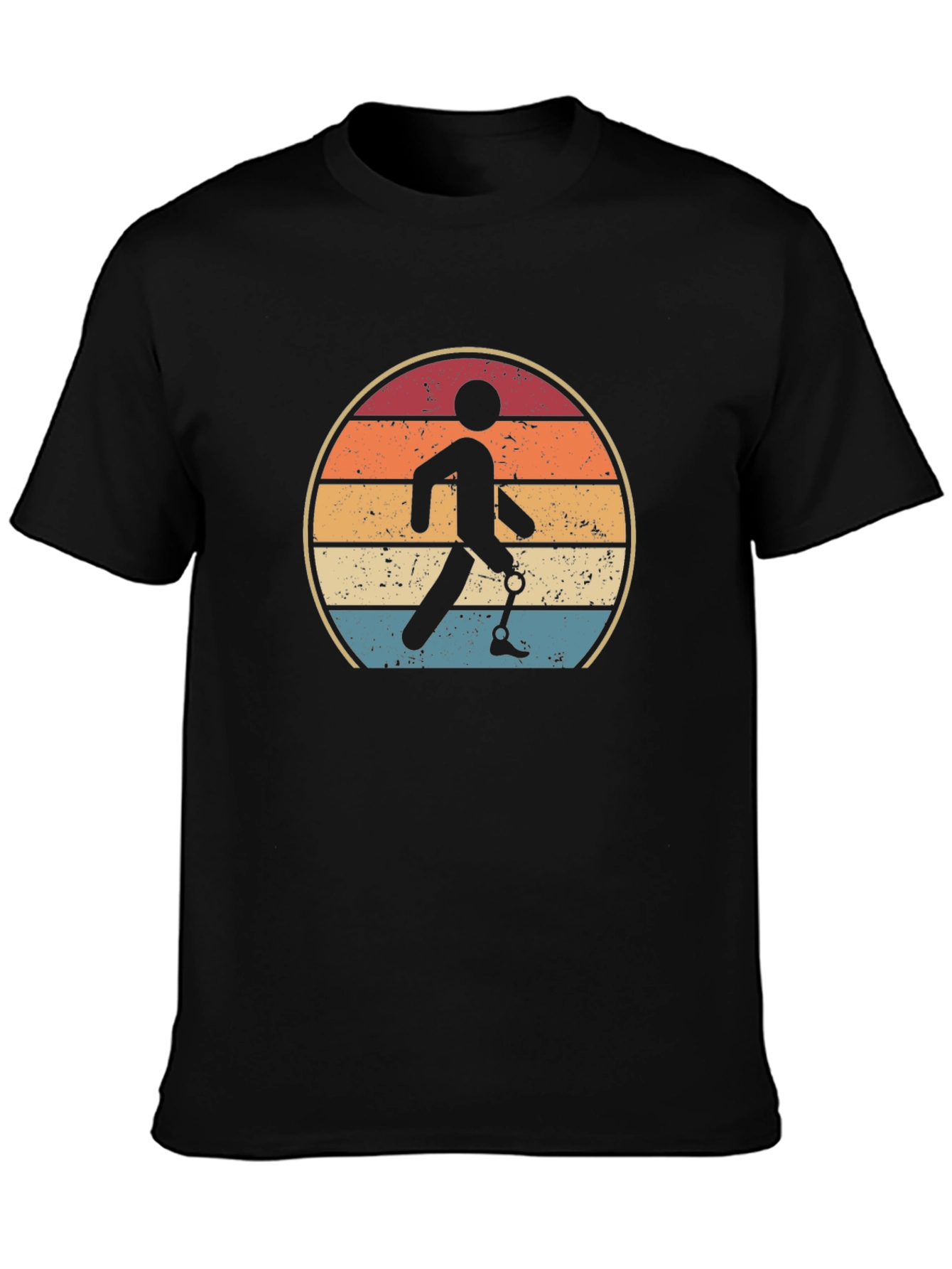 Retro Amputee Walking Sunset T-Shirt