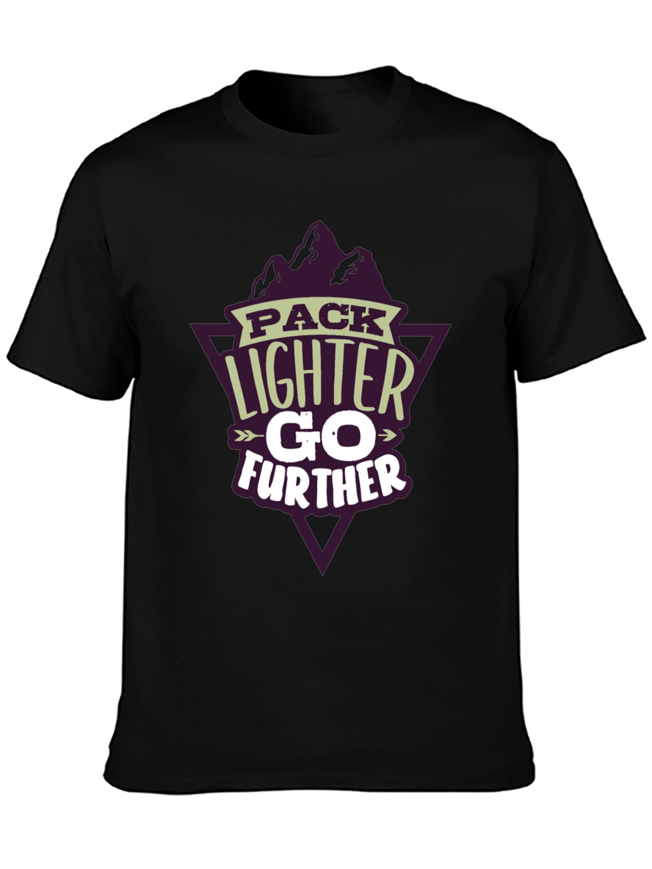 Pack Lighter Go Further Black Graphic T-Shirt