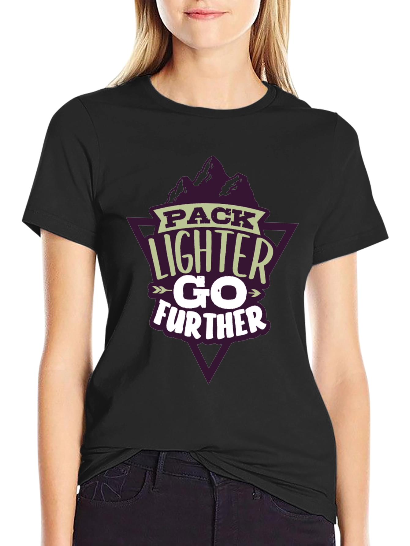 Pack Lighter Go Further Black Graphic T-Shirt