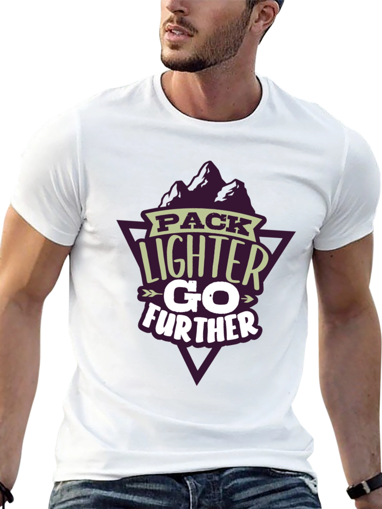 Pack Lighter Go Further Black Graphic T-Shirt