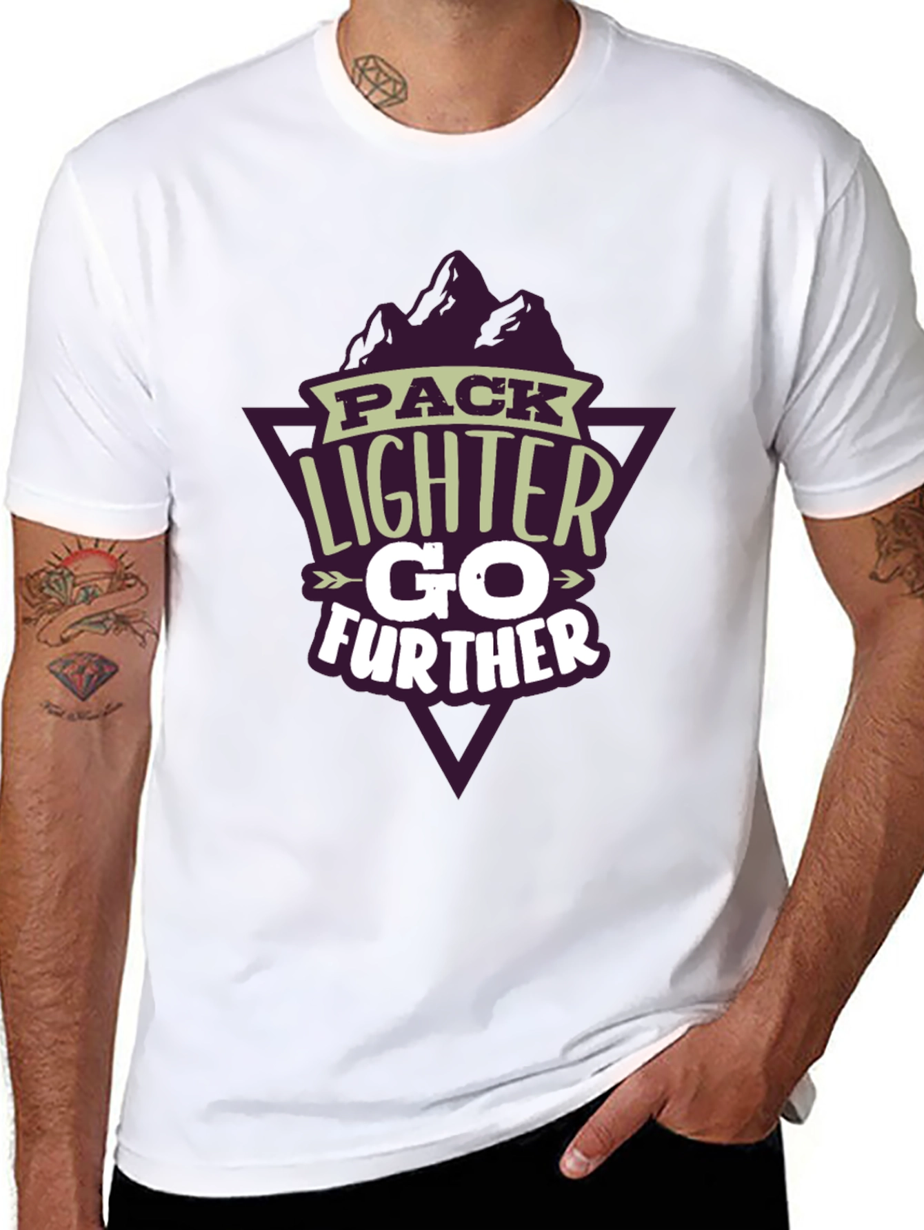 Pack Lighter Go Further Black Graphic T-Shirt