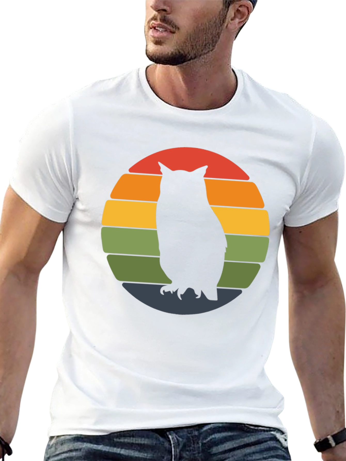 Retro Owl Sunset T-Shirt - Unique Graphic Tee