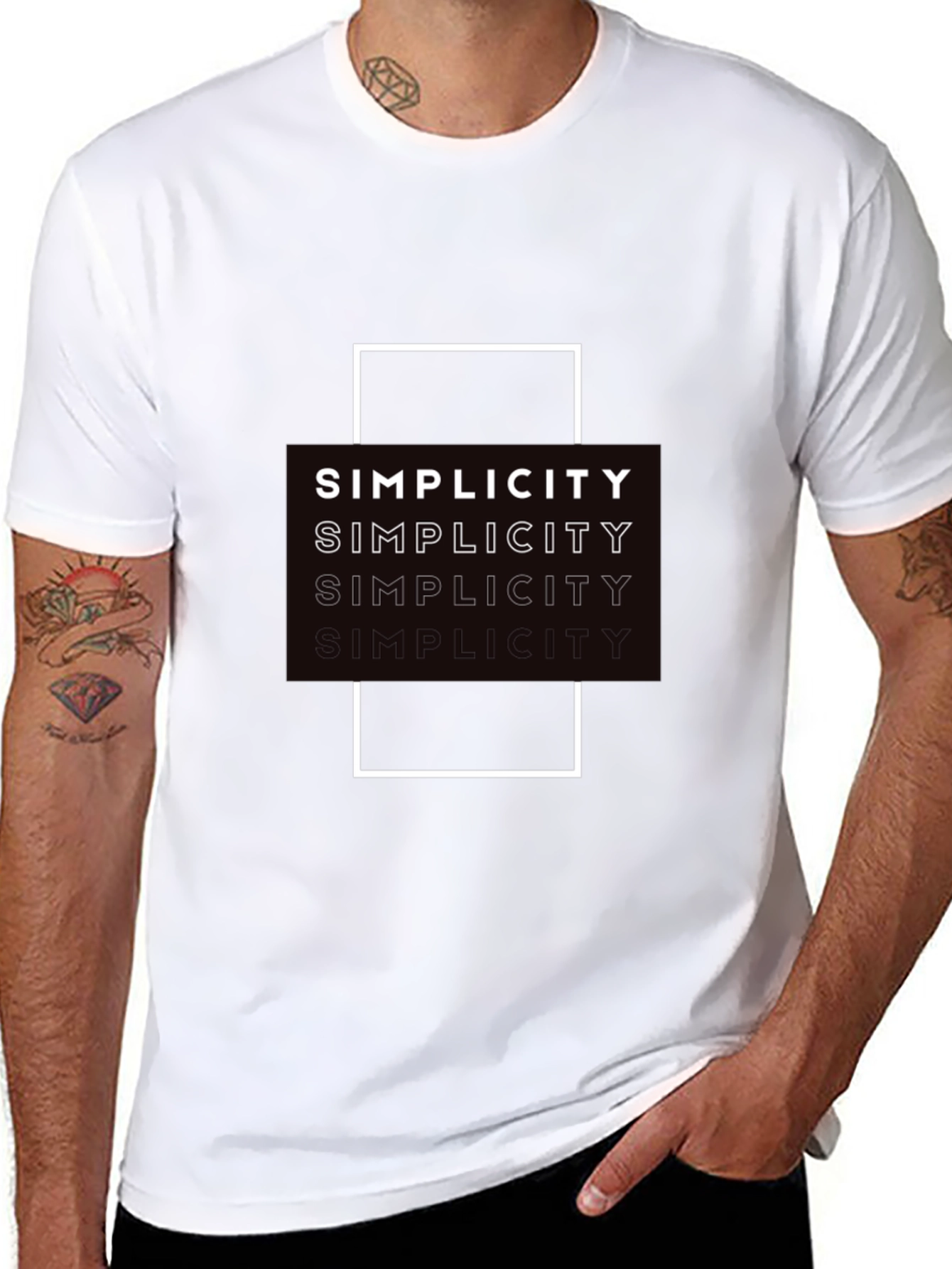 Simplicity Graphic Print Black T-Shirt
