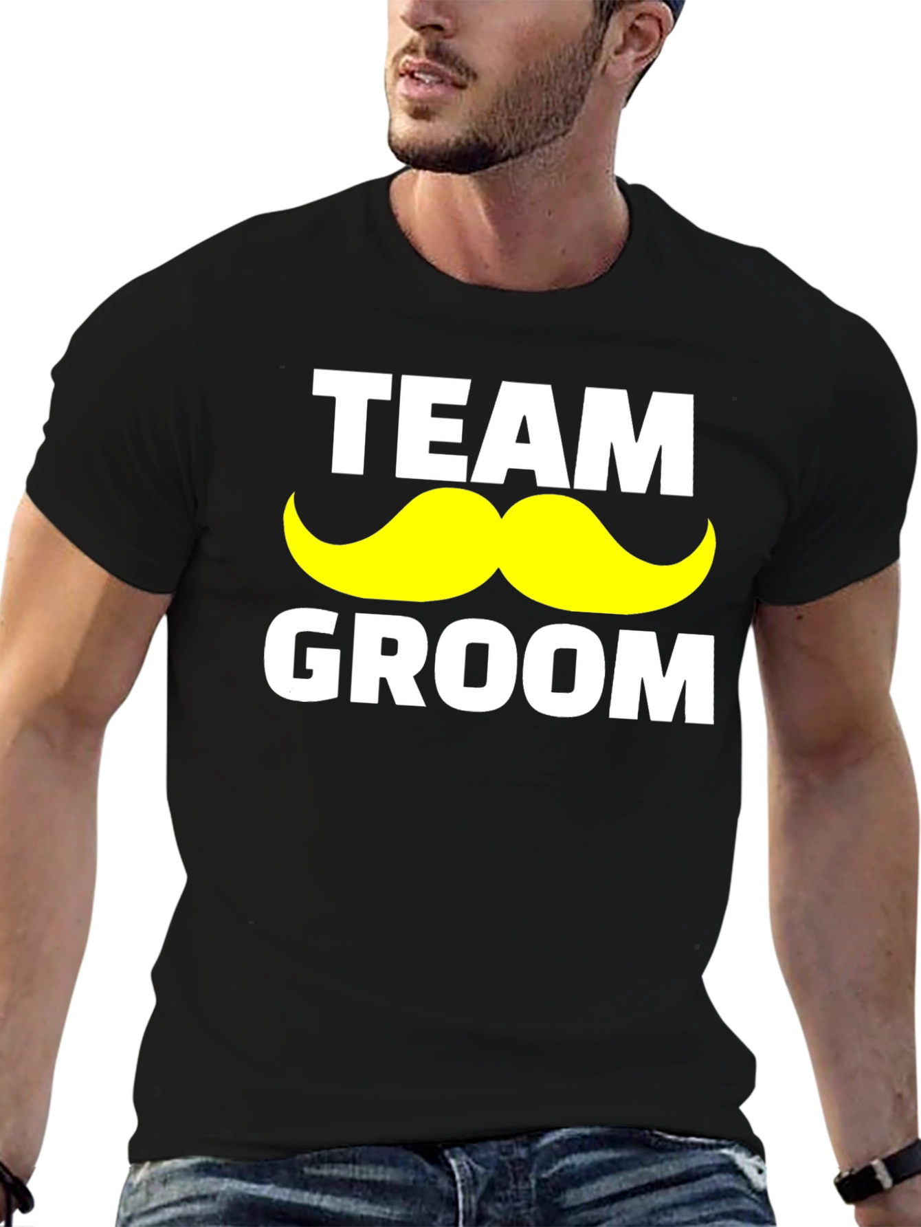 Team Groom Mustache Graphic T-Shirt