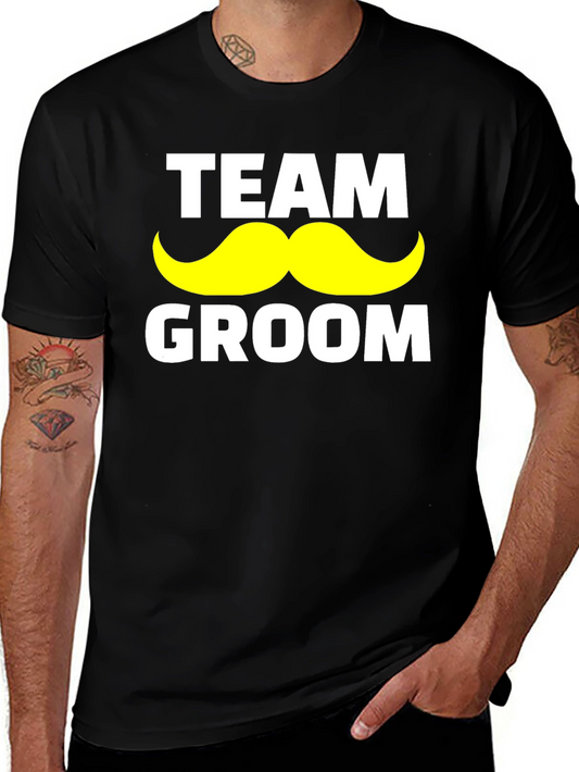 Team Groom Mustache Graphic T-Shirt
