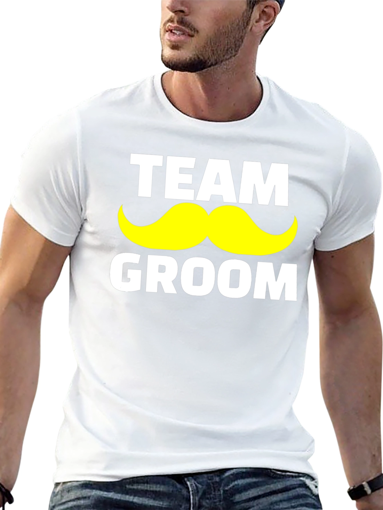 Team Groom Mustache Graphic T-Shirt